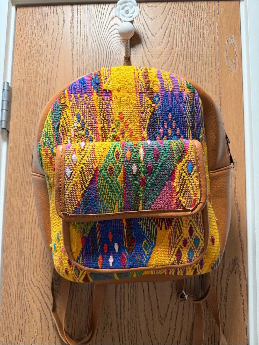 Handmade Guatemalan Artisan Backpack Purse | Colorful Woven Textile